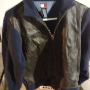 Womens Tommy Hilfiger Wool And Leather Jacket Size L